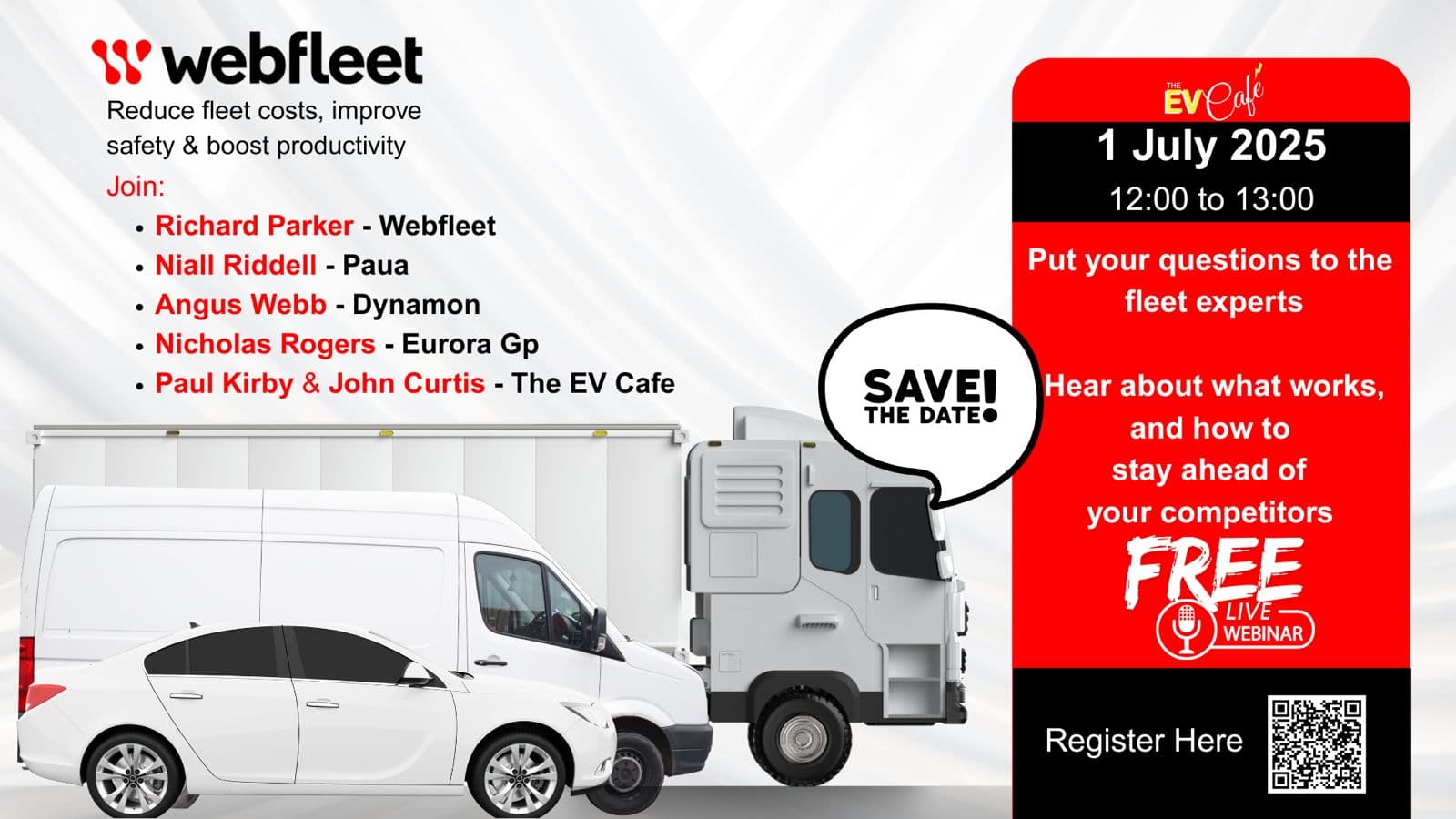 Webfleet FREE webinar - Reduce fleet costs, improve safety & boost productivity